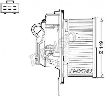 Вентилятор салону AUDI A3, Q3, TT, SEAT ALHAMBRA, ALTEA, ALTEA XL, LEON, TOLEDO III, SKODA OCTAVIA II, SUPERB II, YETI, VW BEETLE, CADDY ALLTRACK IV, CADDY ALLTRACK IV/MINIVAN 1.0-3.6 02.03-12.22 DENSO DEA32005