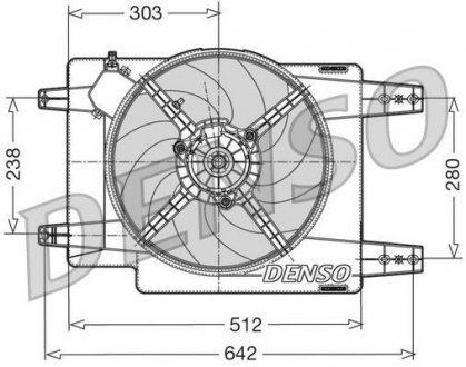 Вентилятор, охолодження двигуна DENSO DER01011 (фото 1)