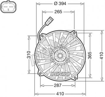 Вентилятор радіатора (електричний) Citroen Berlingo 1.2-Electric 00- DENSO DER07012 (фото 1)