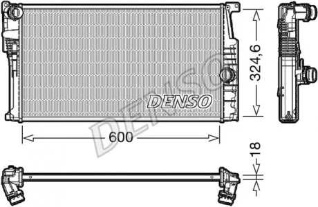 Радіатор двигуна (мкпп) BMW 1 (F20), 1 (F21), 2 (F22, F87), 2 (F23), 3 (F30, F80), 3 (F31), 3 GRAN TURISMO (F34), 4 (F32, F82), 4 (F33, F83), 4 GRAN COUPE (F36), I3 (I01) 1.5-Electric 07.11- DENSO DRM05017 (фото 1)