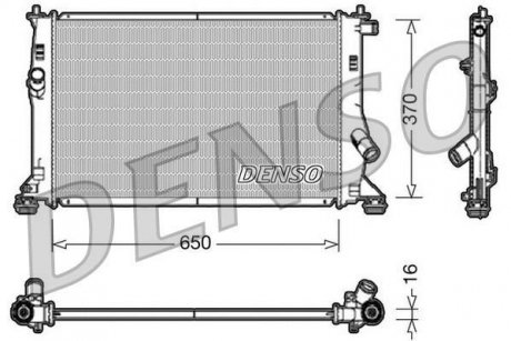 Радіатор, охолодження двигуна DENSO DRM10076