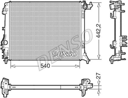 Радіатор двигуна RENAULT GRAND SCENIC IV, MEGANE IV, SCENIC IV, TALISMAN 1.2-1.5DH 11.15- DENSO DRM23114 (фото 1)