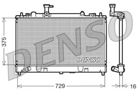 Радиатор, охлаждение двигателя DENSO DRM44011 (фото 1)