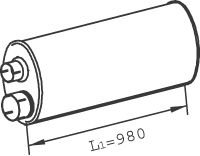 Глушник системи випуску (середній) Dinex 47301