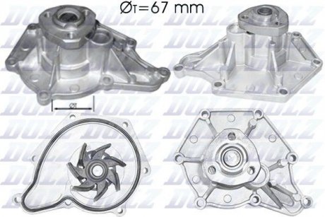 Водяной насос AUDI A4 A6 A8 Q7 / VW Phaeton (3D2) / Touareg (7LA, 7L6, 7L7) / / DOLZ A213 (фото 1)