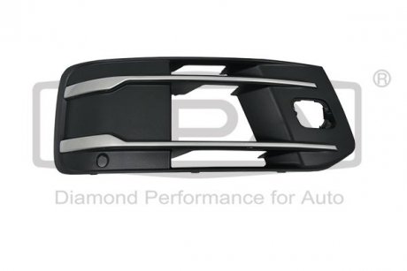 Грати протифотуманної фари права з отвором і смугою (чорна) Audi Q7 (15-) DPA 88071823602 (фото 1)