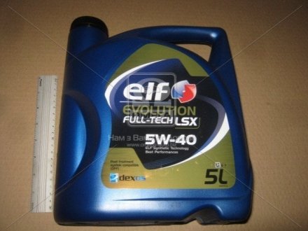 Моторна олія Evolution Full-Tech LSX 5W-40 синтетична 5 л ELF 194892 (фото 1)