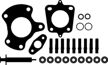 Монтажний комплект турбіни (з прокладками) CHEVROLET TRAILBLAZER, CHRYSLER GRAND VOYAGER V, VOYAGER V, DODGE NITRO, JEEP CHEROKEE, WRANGLER III, LANCIA VOYAGER 2.8D 10.06- ELRING 302.530