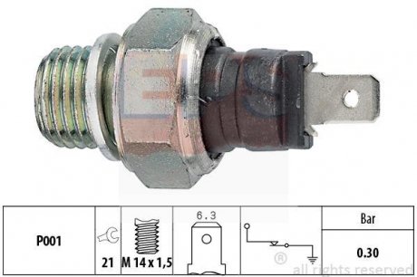 Датчик давления масла 1.3 8V ar,1.7 16V ar Alfa Romeo 33 83-95 EPS 1.800.005 (фото 1)