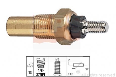 Датчик температуры (черный) Ford Escort/Mondeo 93- EPS 1.830.124