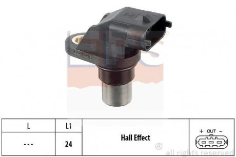 Датчик положения распредвала Toyota Corolla/Yaris 1.4D-4D 01- EPS 1.953.344