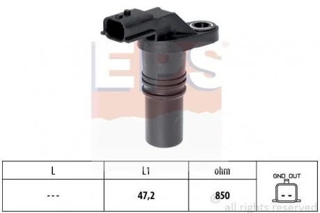 Датчик положения к/вала Dacia Logan, Sandero /Nissan Almera, Micra III, Interstar, Primastar /Renault Clio II-III, Megane III, Scenic III 1.5Dci-1.9Dci 01- EPS 1.953.645