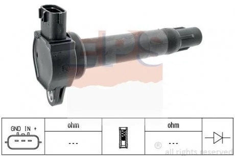 Котушка запалювання Citroen C-Crosser 2.4 08-/Mitsubishi Lancer VIII 1.8/2.0 08-/Outlander 2.0/2.4/3.0 06- /Peugeot 4007 2.4 07-13 EPS 1970497