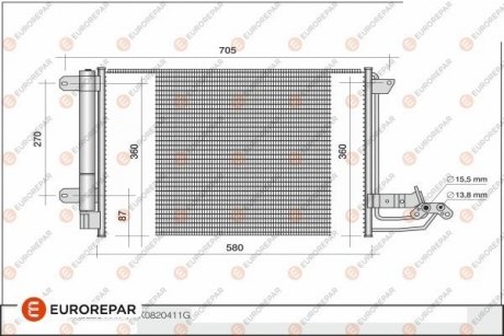 Радиатор кондиционера EUROREPAR 1609634880