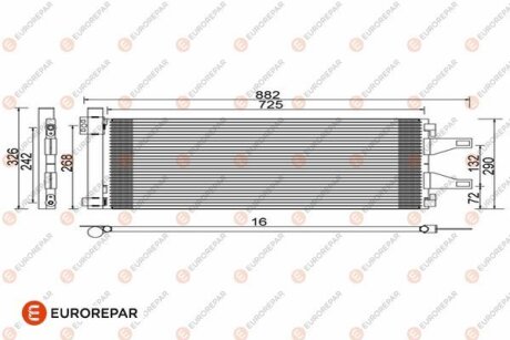 Радіатор кондиціонера JUMPER/BOXER 2.0-3.0 06- EUROREPAR 1610161680 (фото 1)