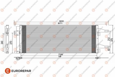 Радіатор кондиціонера Citroen Jumper/Peugeot Boxer/Fiat Ducato 2.0-3.D 06- EUROREPAR 1610161780 (фото 1)