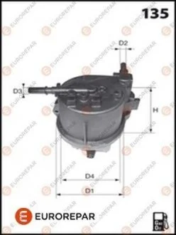 Фільтр паливний Citroen Nemo 1.4HDI EUROREPAR 1611658680