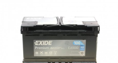 Аккумулятор 100Ah-12v PREMIUM (353х175х190),R,EN900 EXIDE EA1000 (фото 1)