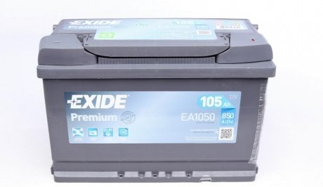 Стартерная батарея (аккумулятор) EXIDE EA1050 (фото 1)