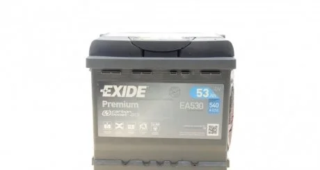 Акумулятор 53Ah-12v PREMIUM(207х175х190),R,EN540 EXIDE EA530