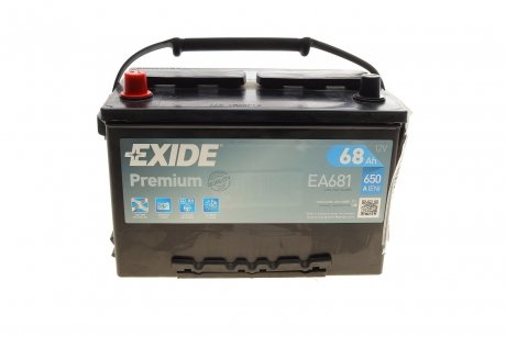 Стартерная батарея (аккумулятор) EXIDE EA681 (фото 1)