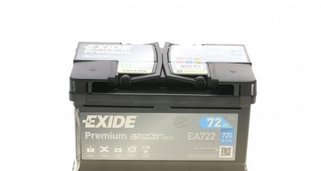 Аккумулятор 72Ah-12v PREMIUM (278х175х175),R,EN720 EXIDE EA722 (фото 1)