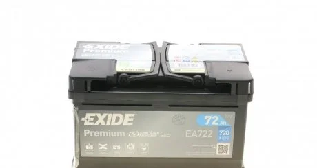 Акумулятор 72Ah-12v PREMIUM(278х175х175),R,EN720 EXIDE EA722