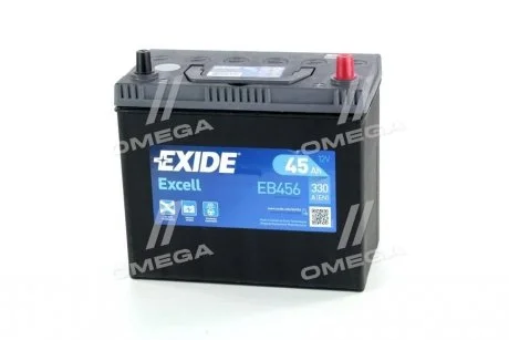 Аккумулятор 45Ah-12v EXCELL(234х127х220),R,EN300 Азия тонк.клеммы !КАТ. -15% EXIDE EB456