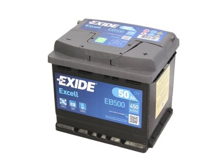 Аккумулятор 50Ah-12v EXCELL (207х175х190),R,EN450 EXIDE EB500 (фото 1)