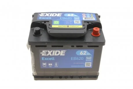 Акумулятор 62Ah-12v EXCELL(242х175х190),R,EN540 EXIDE EB620