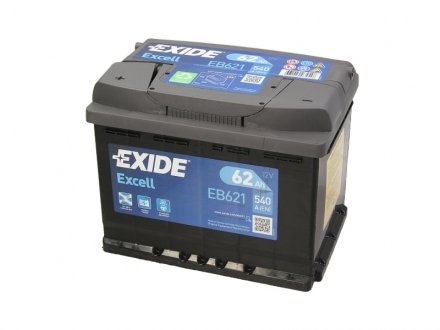 Аккумулятор 62Ah-12v EXCELL (242х175х190),L,EN540 EXIDE EB621 (фото 1)