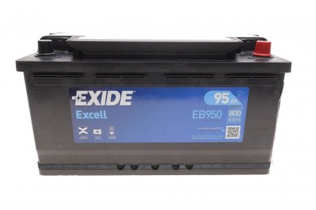 Аккумулятор 95Ah-12v EXCELL (353х175х190),R,EN800 EXIDE EB950 (фото 1)