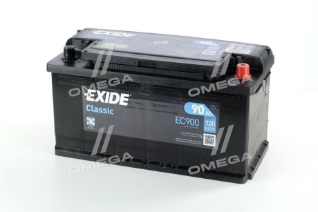 Акумулятор 90Ah-12v CLASSIC(353х175х190),R,EN720 EXIDE EC900 (фото 1)