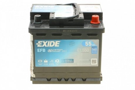 Аккумулятор START-STOP EFB 12V/55Ah/480 (R+) (207х175х190) EXIDE EL550 (фото 1)