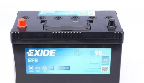 Акумулятор START-STOP EFB 12V/95Ah/800 (L+) (306х173х222) EXIDE EL955