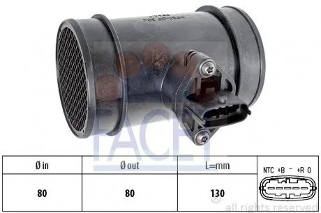 Витратомір повітря (5 конт.) JUMPER/ DUCATO 2.2-3.2 97- FACET 10.1034