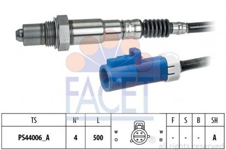 Лямбда-зонд Ford Focus, C-Max 99-. Volvo C30, S40, V50/1.6/2005-2012 FACET 108296 (фото 1)