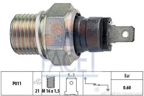 Датчик тиску оливи Citroen Berlingo/Peugeot 205/306/309/405 0.9-2.5 80- FACET 7.0021