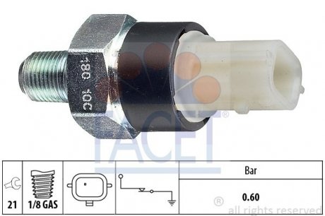 Датчик тиску оливи Dacia Dokker 1.2 tce (12-) FACET 7.0180 (фото 1)