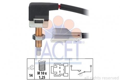Выключатель, привод сцепления (Tempomat), Выключатель, привод сцепления (управление двигателем.) FACET 71174 (фото 1)