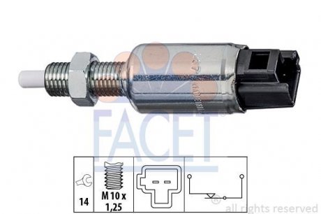 Выключатель, привод сцепления (Tempomat), Выключатель, привод сцепления (управление двигателем) FACET 7.1287 (фото 1)