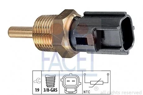 Датчик температури Mitsubishi ASX/Colt/Galant/L200/Lancer/Outlander/Pajero 1.0-3.8 91- FACET 7.3230