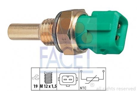 Датчик температури рідини охолодження. Датчик, температура охлаждающей жидкости. Датчик, температура охлаждающей жидкости FACET 73244