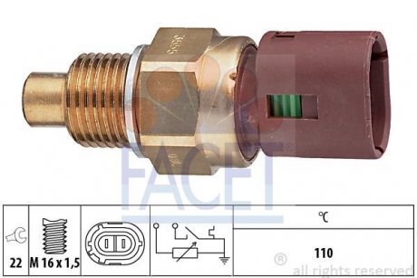 Датчик включения вентилятора vano 2.5/2.8 dCi 98-04 FACET 7.3555 (фото 1)