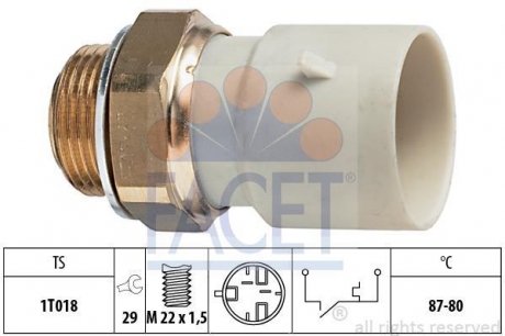 Термовимикач вентилятора радіатора FACET 7.5271 (фото 1)