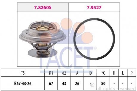 Термостат, охлаждающая жидкость FACET 7.8260