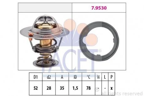 Термостат системи охолодження FACET 7.8267