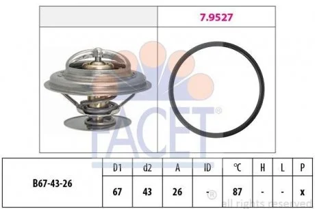 Термостат системи охолодження FACET 7.8385