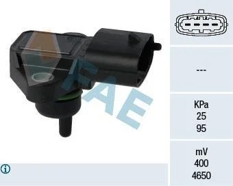 Датчик тиску у впускному колекторі (4 pin) HYUNDAI ACCENT III, GETZ, GRANDEUR, H-1, H-1 CARGO, H-1 TRAVEL, I10 I, I20 I, I30, I40 I, I40 I CW, IX20, IX35, IX55, MATRIX, SANTA FÉ II 1.1D-3.0D 08.02- FAE 15126