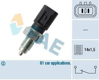 Вимикач світла задній хід ALFA ROMEO 166, HYUNDAI I20 I, I30, I40 I, I40 I CW, IX20, IX35, VELOSTER, KIA CARENS III, CEED, PRO CEED, RIO III, SOUL I, SPORTAGE III, VENGA 10.03- FAE 41241